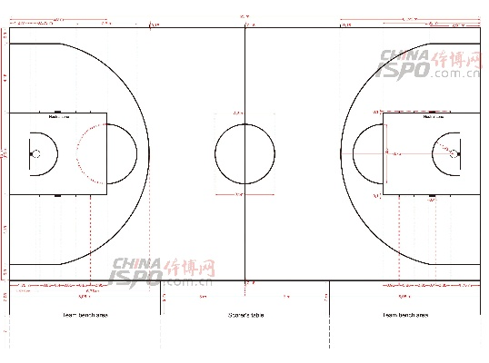 篮球场划线标准尺寸介绍（必看篮球场地设计指南）
